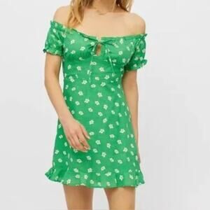 Urban Outfitters | Dresses | Urban Outfitters Uo Blue Hanna Flower  Embroidered Scalloped Babydoll Mini Dress | Poshmark
